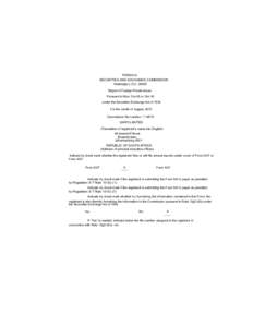 FORM 6-K SECURITIES AND EXCHANGE COMMISSION Washington, D.CReport of Foreign Private Issuer  Pursuant to Rule 13a-16 or 15d-16