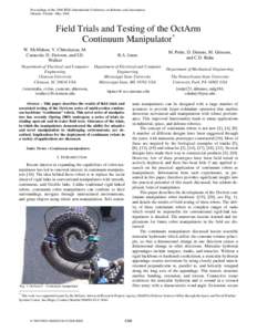 Field Trials and Testing of the OctArm Continuum