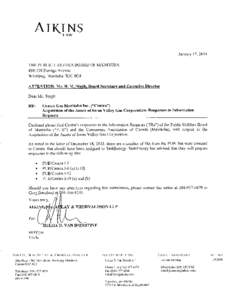 A I KT iV S January 17, 2014 THE PUBLIC UTILITIES BOARD OF MANITOBA[removed]Portage Avenue Winnipeg, Manitoba R3C 0C4 ATTENTION: Mr. H. M.Singh, Board Secretary and Executive Director