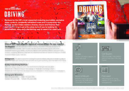 Reviews by the UK’s most respected motoring journalists, exclusive video content, constantly refreshed news and a comprehensive ‘Advice’ section helps readers choose, insure and finance their next car. Driving.co.u