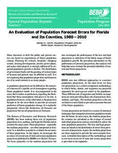 Warrington College of Business Administration  Bureau of Economic and Business Research Special Population Reports Number 9