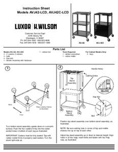 Instruction Sheet Models AVJ42-LCD, AVJ42C-LCD Customer Service Dept 2245 Delany Rd Waukegan, IL 60087