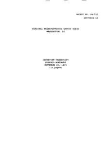 DOCKET NO. SA-516 APPENDIX 15 NATIONAL TRANSPORTATION SAFETY BOARD WASHINGTON, DC