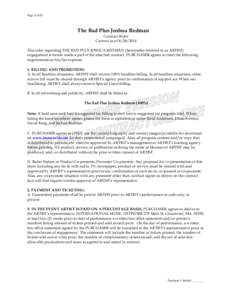 Page 1 of 13  The Bad Plus Joshua Redman Contract Rider Current as ofThis rider regarding THE BAD PLUS JOSHUA REDMAN (hereinafter referred to as ARTIST)