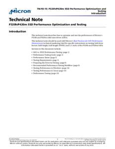 TN-FD-15: P320h/P420m SSD Performance Optimization and Testing Introduction Technical Note P320h/P420m SSD Performance Optimization and Testing