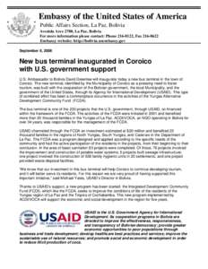 Coroico / ACDI/VOCA / United States Agency for International Development / Bolivia / La Paz / Yungas / Caranavi / South America / Americas / Geography