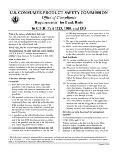 Regulatory Summary Bunk Beds