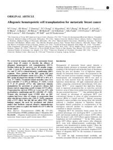 Bone Marrow Transplantation, 537–545 & 2008 Nature Publishing Group All rights reserved $30.00 www.nature.com/bmt  ORIGINAL ARTICLE