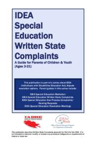 IDEA Special Education Written State Complaints