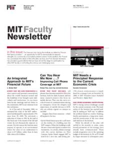 MIT Faculty Newsletter, Vol. XXI No. 3, January/February 2009