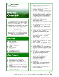 Microsoft Word - Module Overview-Debtors Draft White 2 Page[removed]doc