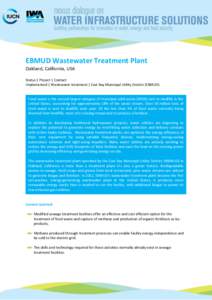 EBMUD Wastewater Treatment Plant Oakland, California, USA Status | Project | Contact Implemented | Wastewater treatment | East Bay Municipal Utility District (EBMUD)  Food waste is the second largest category of municipa