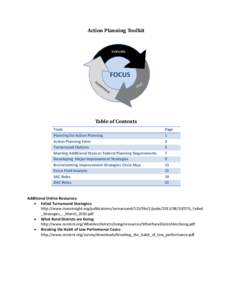 Action Planning Toolkit  Table of Contents Tools Planning for Action Planning Action Planning Form