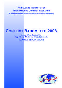 Sociology / Ethics / Dispute resolution / Islamism / 2000s / War / Islamic terrorism / Terrorism / Violence / Organized crime / Conflict / Heidelberg Institute for International Conflict Research