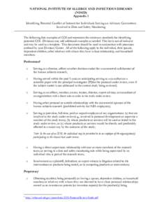 Identifying Potential Conflict of Interest for Individuals Serving on Advisory Committees Involved in Data and Safety Monitoring