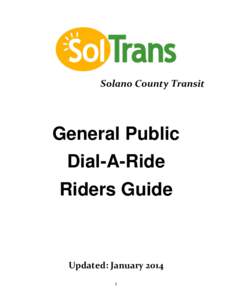 Solano County Transit  General Public Dial-A-Ride Riders Guide