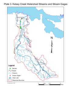 Plate 3. Kelsey Creek Watershed Streams and Stream Gages  gh McGaugh Slou  Soday Bay Rd.