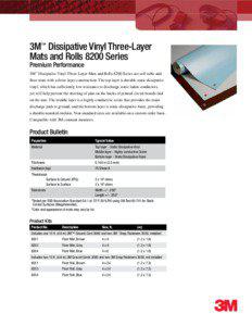 3M™ Dissipative Vinyl Three-Layer Mats and Rolls 8200 Series Premium Performance