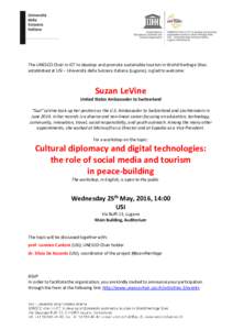Lugano / University of Lugano / USI / Travel technology / Suzan G. LeVine / Switzerland / Travel / Unite4Heritage