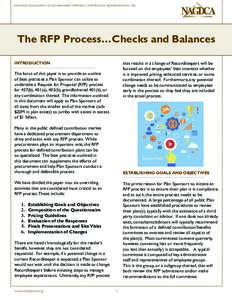 National Association of Government Defined Contribution Administrators, Inc.  The RFP Process…Checks and Balances INTRODUCTION  that results in a change of Recordkeepers will be