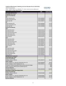 Goodheart-Willcox Business, Marketing, and Career Education Price List[removed]Oxford University Press Phone: [removed]Fax: [removed]Email: [removed] (Prices subject to change without no