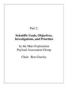 Biosignature / Exploration of Mars / Life on Mars / Remote sensing / Abiogenesis / Mineral exploration / Total organic carbon / Astrobiology Field Laboratory / Marco Polo / Spaceflight / Astrobiology / Space