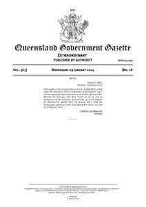 [87]  Queensland Government Gazette Extraordinary PUBLISHED BY AUTHORITY Vol. 365]