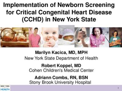 Implementation of Newborn Screening for Critical Congenital Heart Disease (CCHD) in New York State Webinar Presentation