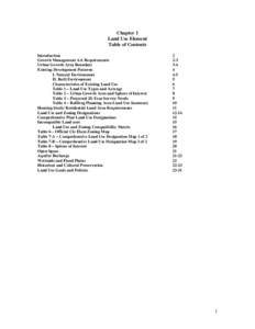 Chapter 1 Land Use Element Table of Contents Introduction Growth Management Act Requirements Urban Growth Area Boundary