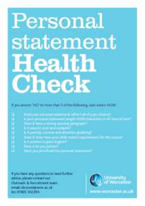 Personal statement Health Check