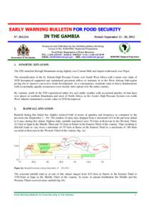 EARLY WARNING BULLETIN FOR FOOD SECURITY IN THE GAMBIA No[removed]Period: September[removed], 2012