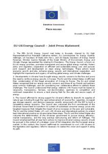 EUROPEAN COMMISSION  PRESS RELEASE Brussels, 2 April[removed]EU-US Energy Council – Joint Press Statement
