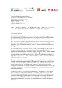 Monsieur Russell Copeman, président a/s Madame Denise Lamontagne, secrétaire Commission des affaires sociales Édifice Pamphile-Le May 1035, rue des Parlementaires, 3e Québec (Québec) G1A 1A3