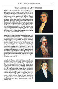 PAST GOVERNORS OF TENNESSEE  Past Governors Of Tennessee