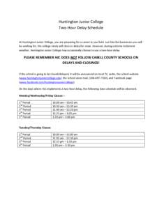 Microsoft Word - Two Hour Delay Schedule.docx