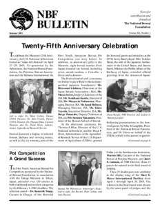 NBF BULLETIN Summer 2001 News for contributors and