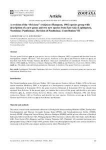 A revision of the “Belciana” viridipicta (Hampson, 1902) species group with description of a new genus and two new species from East Asia (Lepidoptera, Noctuidae: Pantheinae). Revision of Pantheinae, Contribution VII