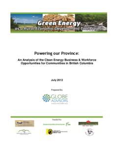 Transitioning Industries: A Review of Clean Energy Business & Workforce Opportunities in British Columbia