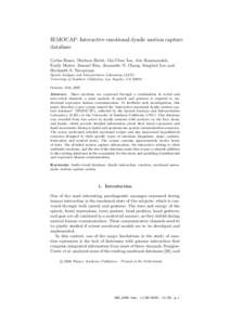 IEMOCAP: Interactive emotional dyadic motion capture database Carlos Busso, Murtaza Bulut, Chi-Chun Lee, Abe Kazemzadeh, Emily Mower, Samuel Kim, Jeannette N. Chang, Sungbok Lee and Shrikanth S. Narayanan Speech Analysis