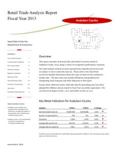 Retail Trade Analysis Report Fiscal Year 2013 Audubon County  Iowa State University