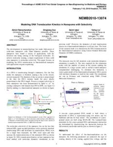 Modeling DNA Translocation Kinetics in Nanopores With Selectivity