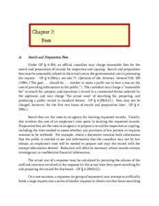 Chapter 7: Fees A. Search and Preparation Fees