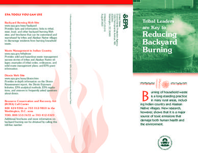 Dioxin Web Site www.epa.gov/ncea/dioxin.htm Provides in-depth information on the Dioxin Reassessment report, the Dioxin Exposure Initiative, EPA analytical methods, EPA regula­ tions, and answers to frequently asked que