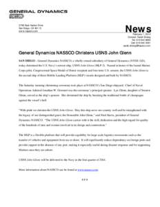 Microsoft Word - GDNASSCO Christens USNS John Glenn[removed]docx