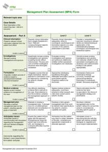 Management Plan Assessment (MPA) Form Relevant topic area Case Details Short description of the presenting case / referrer’s concerns