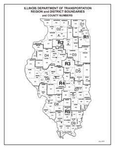 ILLINOIS DEPARTMENT OF TRANSPORTATION REGION and DISTRICT BOUNDARIES and COUNTY NUMBERS STEPHENSON  WINNEBAGO