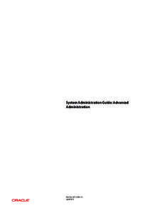 System Administration Guide Advanced Administration