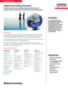 Corporate Overview  Hitachi Consulting Overview