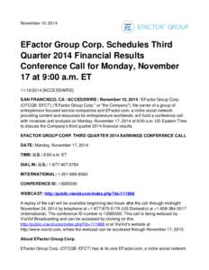 Conference call / OTC Markets Group