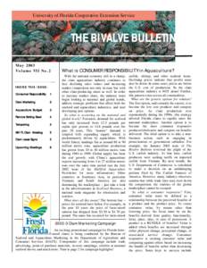 University of Florida Cooperative Extension Service  THE BIVALVE BULLETIN May 2003 Volume VII No.2